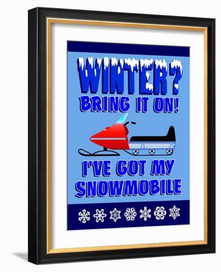 Winter Bring it Snowmobile-Mark Frost-Framed Giclee Print