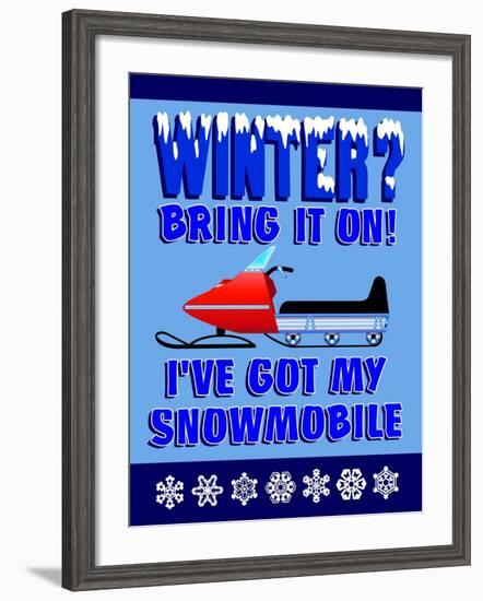 Winter Bring it Snowmobile-Mark Frost-Framed Giclee Print