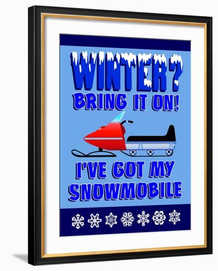 Winter Bring it Snowmobile-Mark Frost-Framed Giclee Print