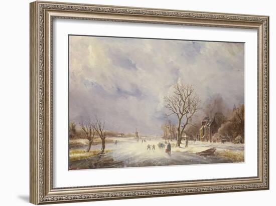 Winter Canal Scene-Jan Lynn-Framed Giclee Print