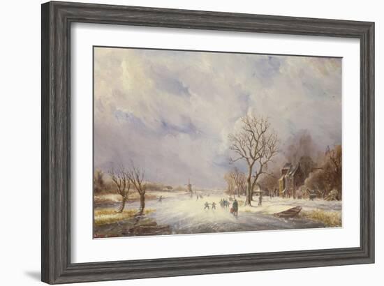 Winter Canal Scene-Jan Lynn-Framed Giclee Print