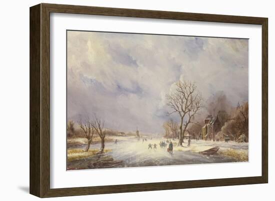 Winter Canal Scene-Jan Lynn-Framed Giclee Print