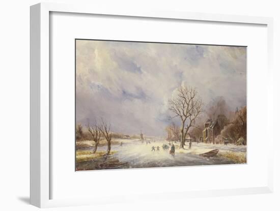 Winter Canal Scene-Jan Lynn-Framed Giclee Print
