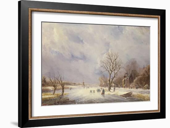 Winter Canal Scene-Jan Lynn-Framed Giclee Print