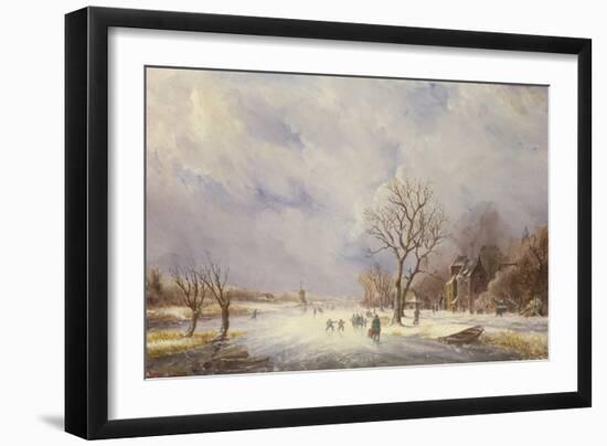 Winter Canal Scene-Jan Lynn-Framed Giclee Print