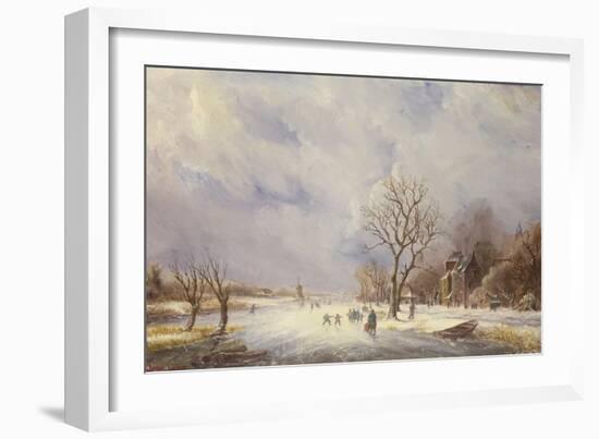 Winter Canal Scene-Jan Lynn-Framed Giclee Print