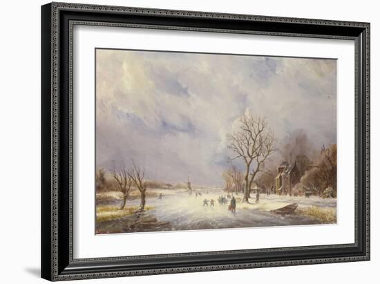 Winter Canal Scene-Jan Lynn-Framed Giclee Print