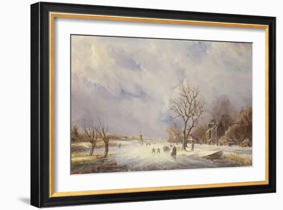 Winter Canal Scene-Jan Lynn-Framed Giclee Print