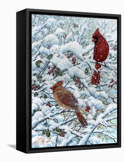 Winter Cardinal Painting-Jeff Tift-Framed Premier Image Canvas