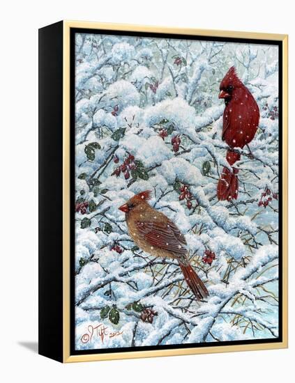 Winter Cardinal Painting-Jeff Tift-Framed Premier Image Canvas