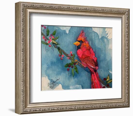 Winter Cardinal-null-Framed Art Print