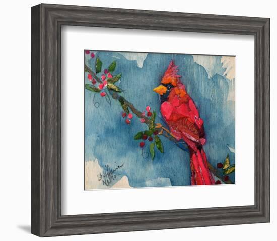 Winter Cardinal-null-Framed Art Print