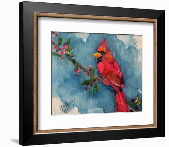 Winter Cardinal-null-Framed Art Print