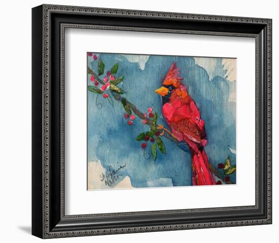 Winter Cardinal-null-Framed Art Print