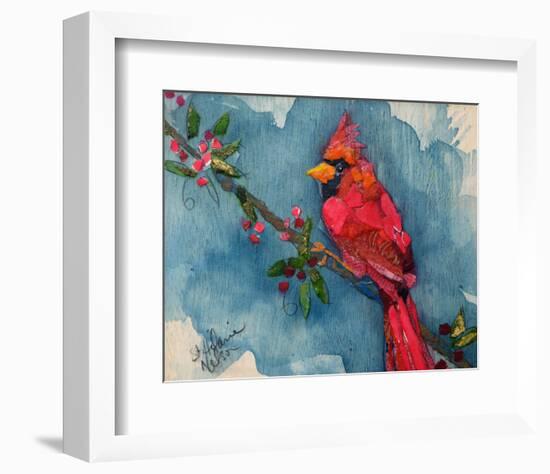 Winter Cardinal-null-Framed Art Print