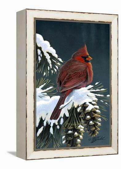 Winter Cardinal-Wilhelm Goebel-Framed Premier Image Canvas