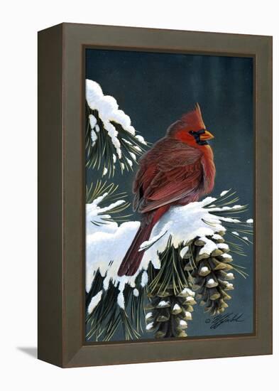 Winter Cardinal-Wilhelm Goebel-Framed Premier Image Canvas