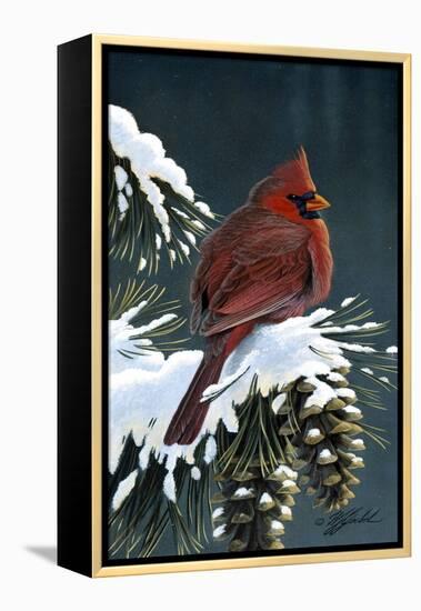 Winter Cardinal-Wilhelm Goebel-Framed Premier Image Canvas