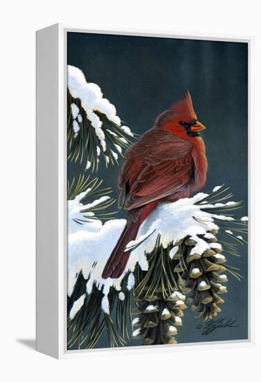 Winter Cardinal-Wilhelm Goebel-Framed Premier Image Canvas