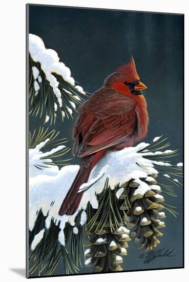 Winter Cardinal-Wilhelm Goebel-Mounted Giclee Print