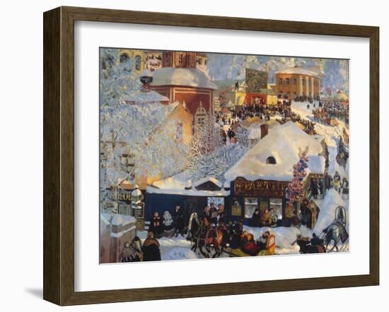 Winter, Carnival Fair, 1919-Boris Kustodiyev-Framed Giclee Print