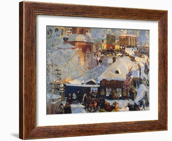 Winter, Carnival Fair, 1919-Boris Kustodiyev-Framed Giclee Print