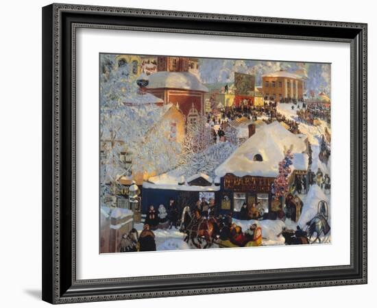 Winter, Carnival Fair, 1919-Boris Kustodiyev-Framed Giclee Print