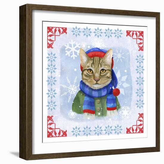 Winter Cat-Fiona Stokes-Gilbert-Framed Giclee Print