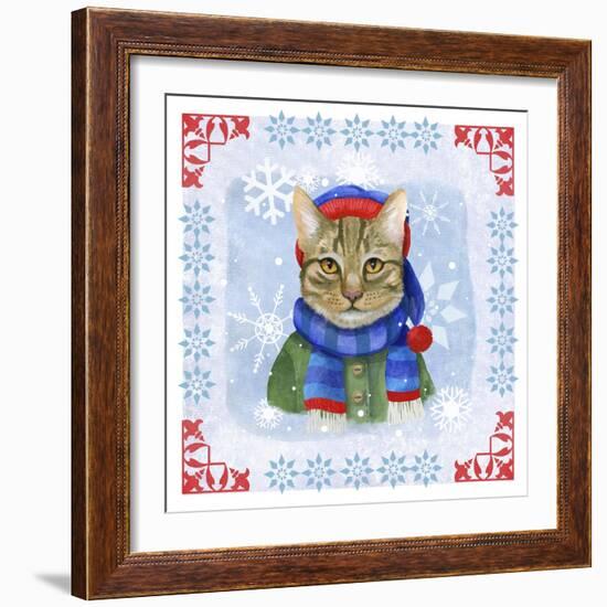 Winter Cat-Fiona Stokes-Gilbert-Framed Giclee Print