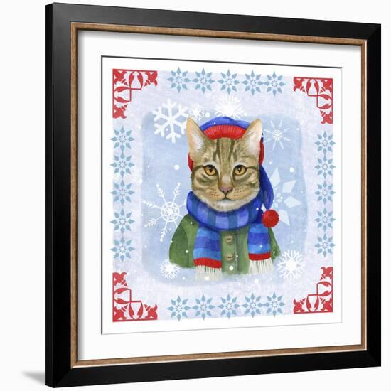 Winter Cat-Fiona Stokes-Gilbert-Framed Giclee Print