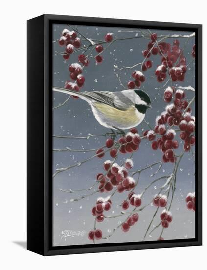 Winter Chickadees I-Fred Szatkowski-Framed Stretched Canvas