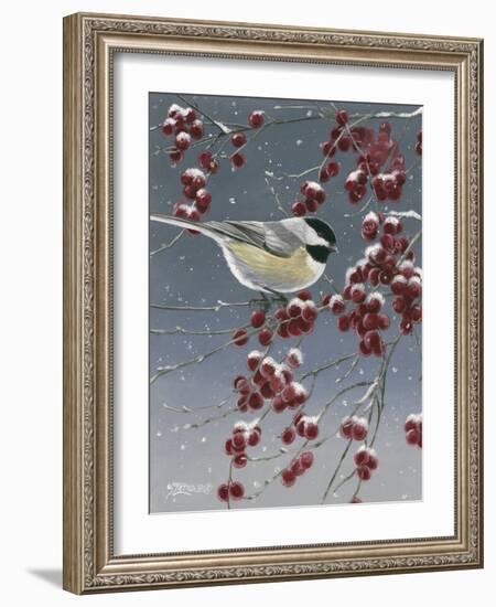 Winter Chickadees I-Fred Szatkowski-Framed Art Print