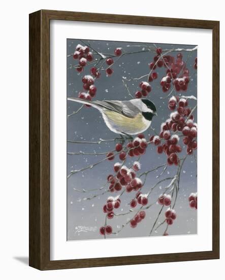 Winter Chickadees I-Fred Szatkowski-Framed Art Print