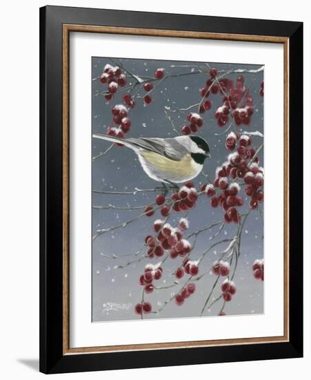 Winter Chickadees I-Fred Szatkowski-Framed Art Print