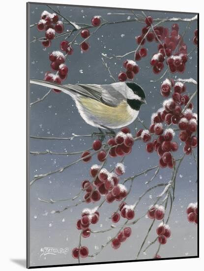 Winter Chickadees I-Fred Szatkowski-Mounted Art Print