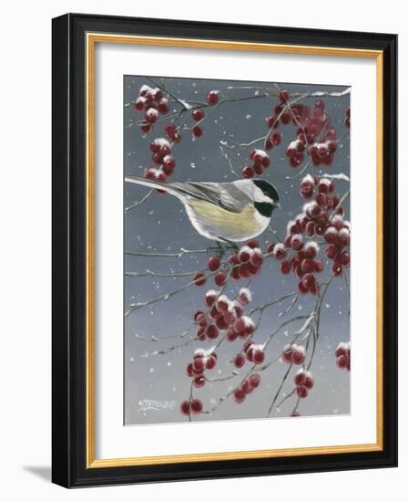 Winter Chickadees I-Fred Szatkowski-Framed Art Print
