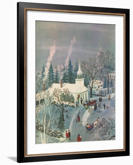 Winter Church Scene, 1960-null-Framed Giclee Print