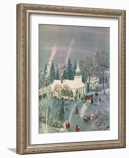 Winter Church Scene, 1960-null-Framed Giclee Print