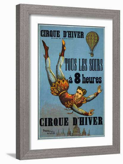 Winter Circus Every Night, at 8 Am: Advertising Poster Made by Stafford Co and Nottingham, for a Ci-French School-Framed Giclee Print