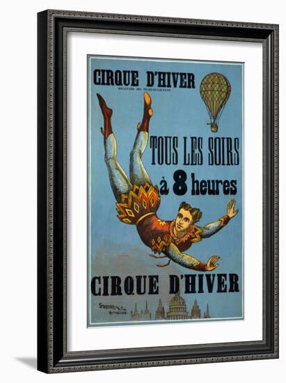 Winter Circus Every Night, at 8 Am: Advertising Poster Made by Stafford Co and Nottingham, for a Ci-French School-Framed Giclee Print