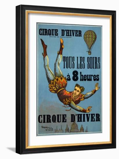 Winter Circus Every Night, at 8 Am: Advertising Poster Made by Stafford Co and Nottingham, for a Ci-French School-Framed Giclee Print