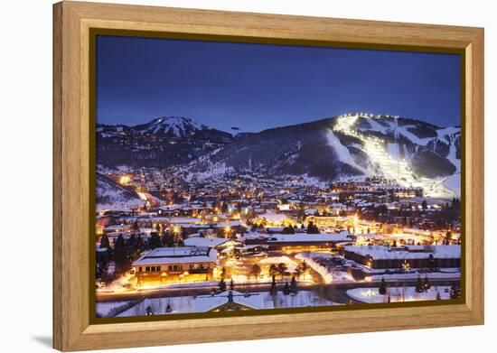 Winter Cityscape of Park City Mountain Resort and Deer Valley Resort, Utah-Adam Barker-Framed Premier Image Canvas