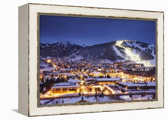 Winter Cityscape of Park City Mountain Resort and Deer Valley Resort, Utah-Adam Barker-Framed Premier Image Canvas