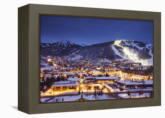 Winter Cityscape of Park City Mountain Resort and Deer Valley Resort, Utah-Adam Barker-Framed Premier Image Canvas