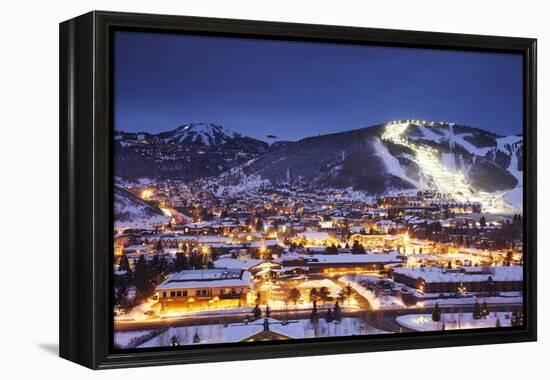 Winter Cityscape of Park City Mountain Resort and Deer Valley Resort, Utah-Adam Barker-Framed Premier Image Canvas