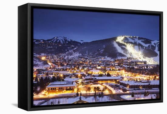 Winter Cityscape of Park City Mountain Resort and Deer Valley Resort, Utah-Adam Barker-Framed Premier Image Canvas