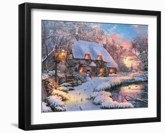 Winter Cottage-Dominic Davison-Framed Art Print