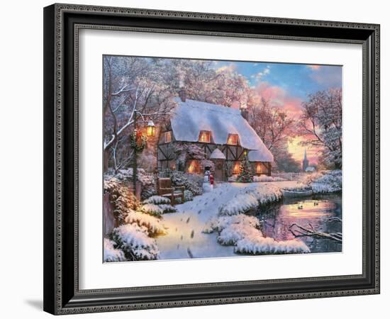 Winter Cottage-Dominic Davison-Framed Art Print