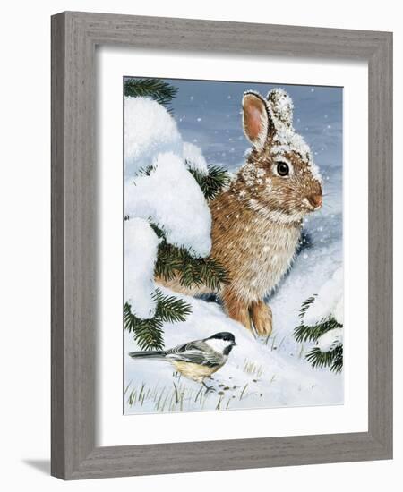 Winter Cottontail and Friend-William Vanderdasson-Framed Giclee Print