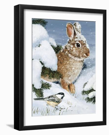 Winter Cottontail and Friend-William Vanderdasson-Framed Giclee Print